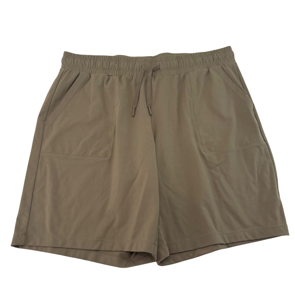 Mondetta Womens Active Shorts Brown Elastic Drawstring Waist Pockets Large
